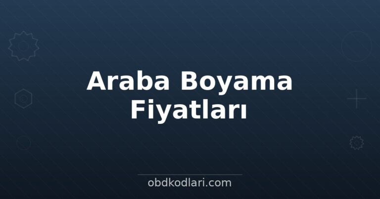 Araba Boyama Fiyatları