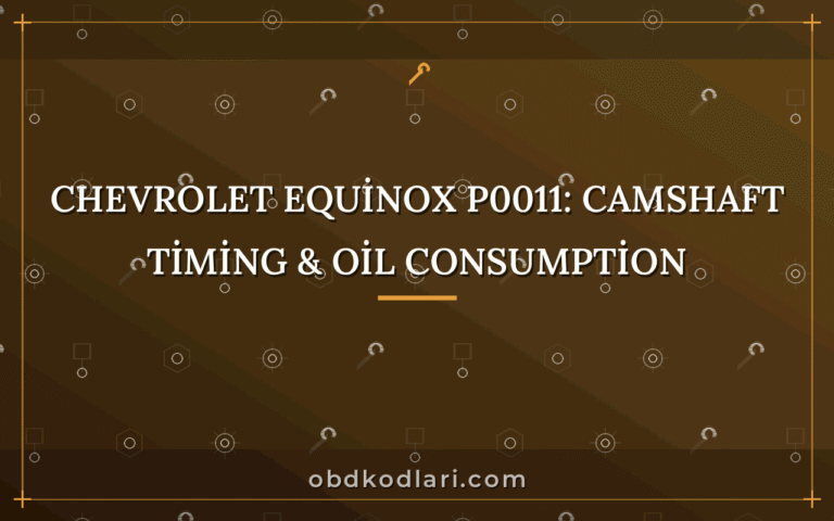 Chevrolet Equinox P0011: Camshaft Timing & Oil Consumption