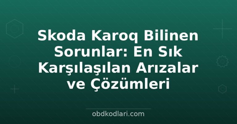 Skoda Karoq Bilinen Sorunlar: En Sık Karşılaşılan Arızalar ve Çözümleri
